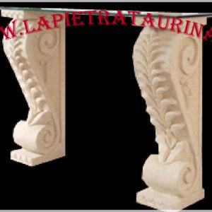 Tavolo consolle per arredo in pietra leccese, carparo, tufo.