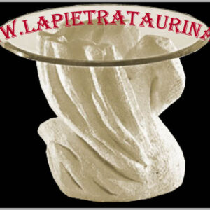 Tavolini da salotto in pietra leccese con cristallo