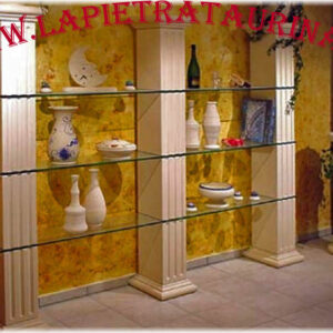 pareti attrezzate e vetrine espositive in muratura